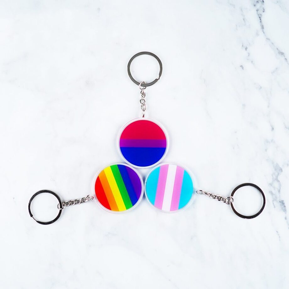 Bisexual Transgender Flag Keyring Pendant - LGBTQ+ Pride Jewelry | Titanium Steel Keychain for Backpacks & Bags