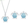 Turtle Earrings & Necklace Set - S925 Silver Animal Jewelry | Whimsical Ocean-Inspired Gifts for Kids & Adults