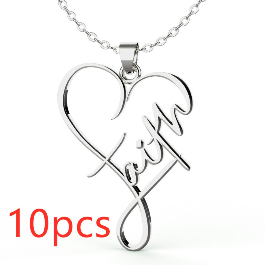 Heart of Faith Pendant Necklace - S925 Sterling Silver Interfaith Jewelry | Personalized Spiritual Gift for Her