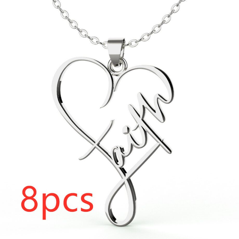 Heart of Faith Pendant Necklace - S925 Sterling Silver Interfaith Jewelry | Personalized Spiritual Gift for Her