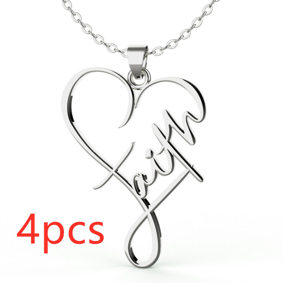 Heart of Faith Pendant Necklace - S925 Sterling Silver Interfaith Jewelry | Personalized Spiritual Gift for Her