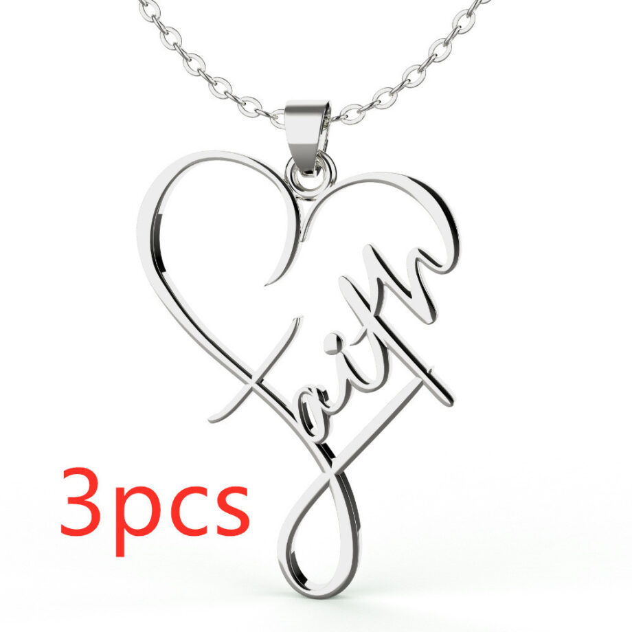 Heart of Faith Pendant Necklace - S925 Sterling Silver Interfaith Jewelry | Personalized Spiritual Gift for Her