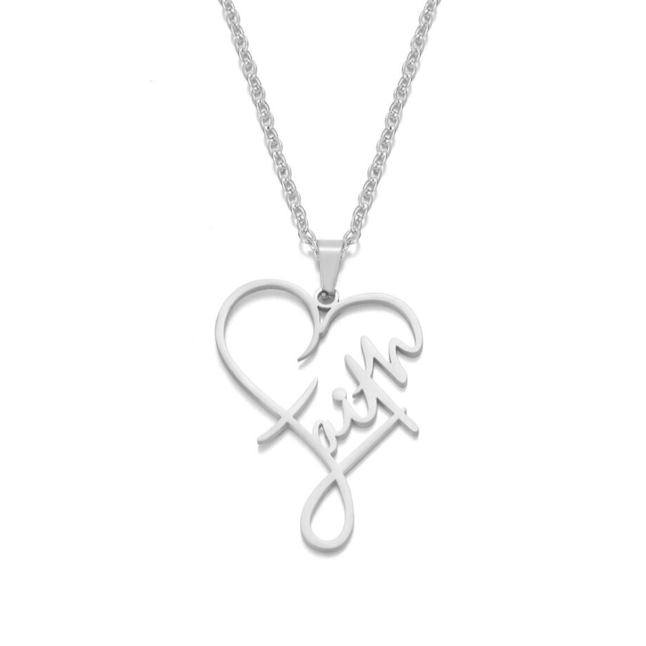 Heart of Faith Pendant Necklace - S925 Sterling Silver Interfaith Jewelry | Personalized Spiritual Gift for Her