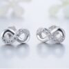 Micro-Inlay Love Symbol Stud Earrings - S925 Sterling Silver Couple Jewelry | Minimalist Matching Gifts for Him & Her