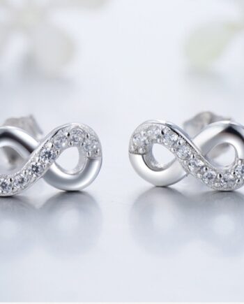 Micro-Inlay Love Symbol Stud Earrings - S925 Sterling Silver Couple Jewelry | Minimalist Matching Gifts for Him & Her