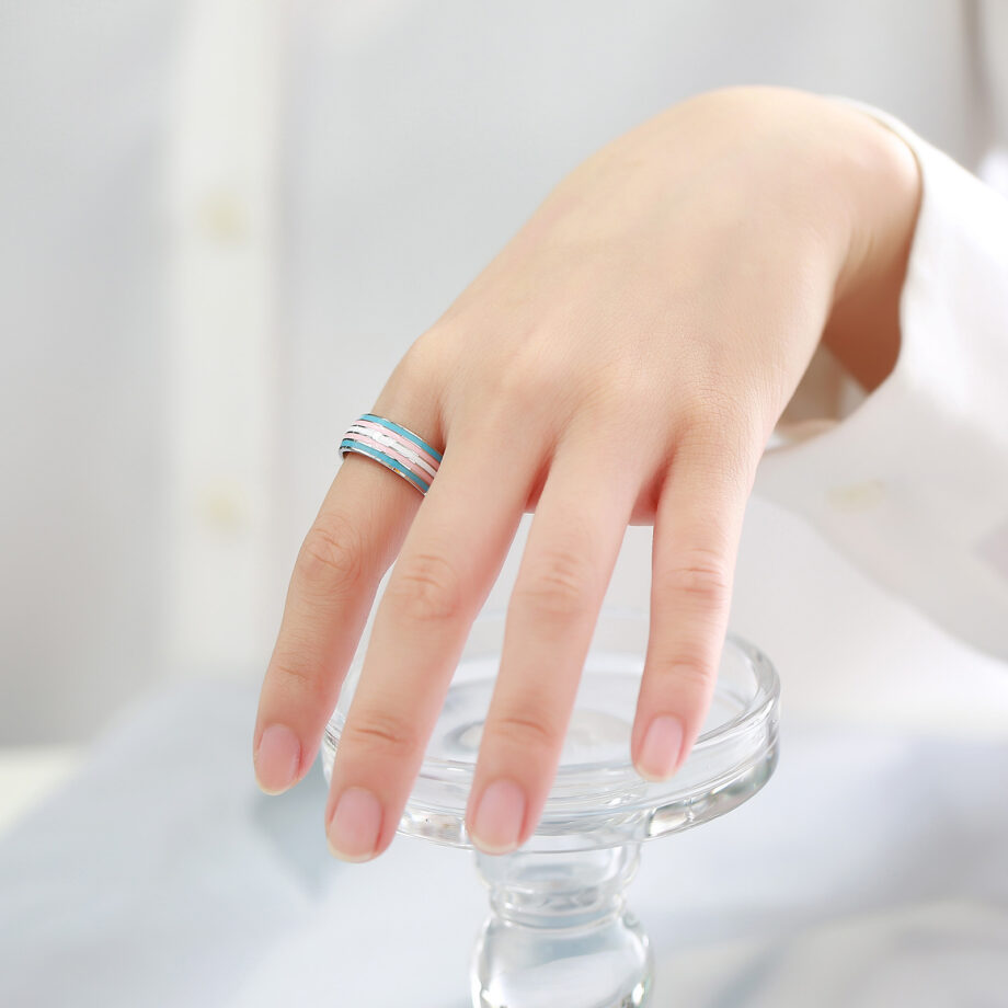 Bisexual Transgender Asexual Pride Ring - Bold LGBTQ+ Identity Jewelry | Titanium Steel Statement Band for Pride