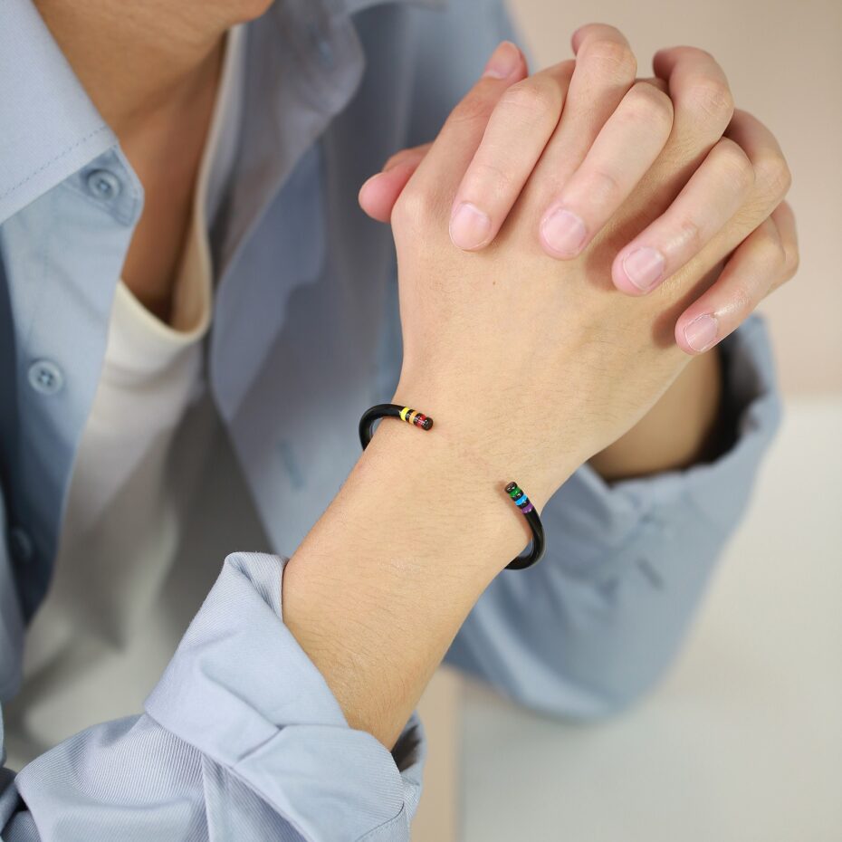 Minimalist Rainbow Pride Bracelet Set - Six-Color LGBTQ+ Couple Jewelry | Titanium Steel Matching Bands for Pride