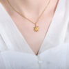 British Vintage Sun Pendant Necklace - S925 Sterling Silver Timeless Jewelry | Solar Symbol Luxury Gift for Her