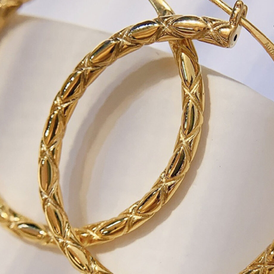 Gold Rhombus Hoops