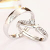 Matching Moissanite Couple Rings - S925 Sterling Silver Bands for Weddings | Timeless Unisex Jewelry for Him & Her