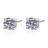 Four-Prong 2 Carat Moissanite Earrings - Secure Diamond-Like Studs | S925 Silver Luxury Jewelry for Weddings