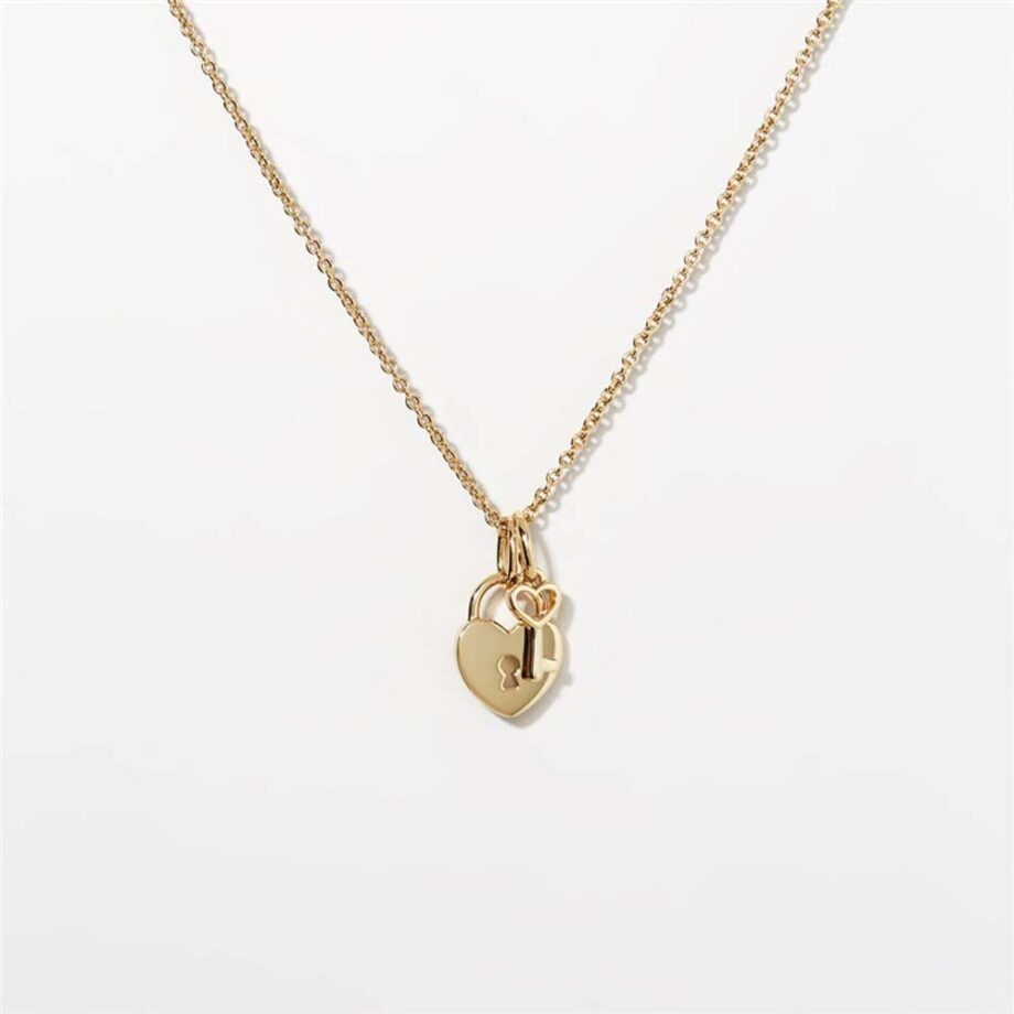 Lock & Key Couple Necklace Set - 18K Gold Symbolic Love Jewelry | Matching Valentines Gift for Him & Her