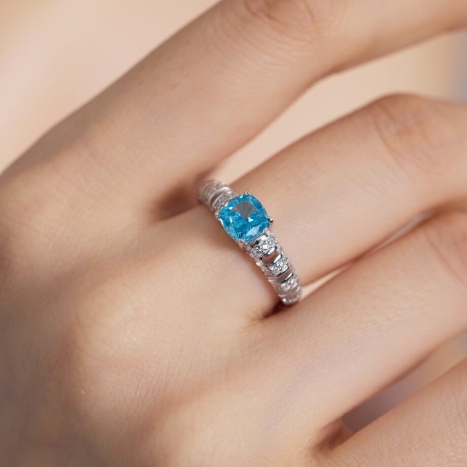 S925 Silver Ice Flower Inlaid Hollow Ring - Elegant Floral Design Jewelry | Unique Botanical Inspired Stackable Band