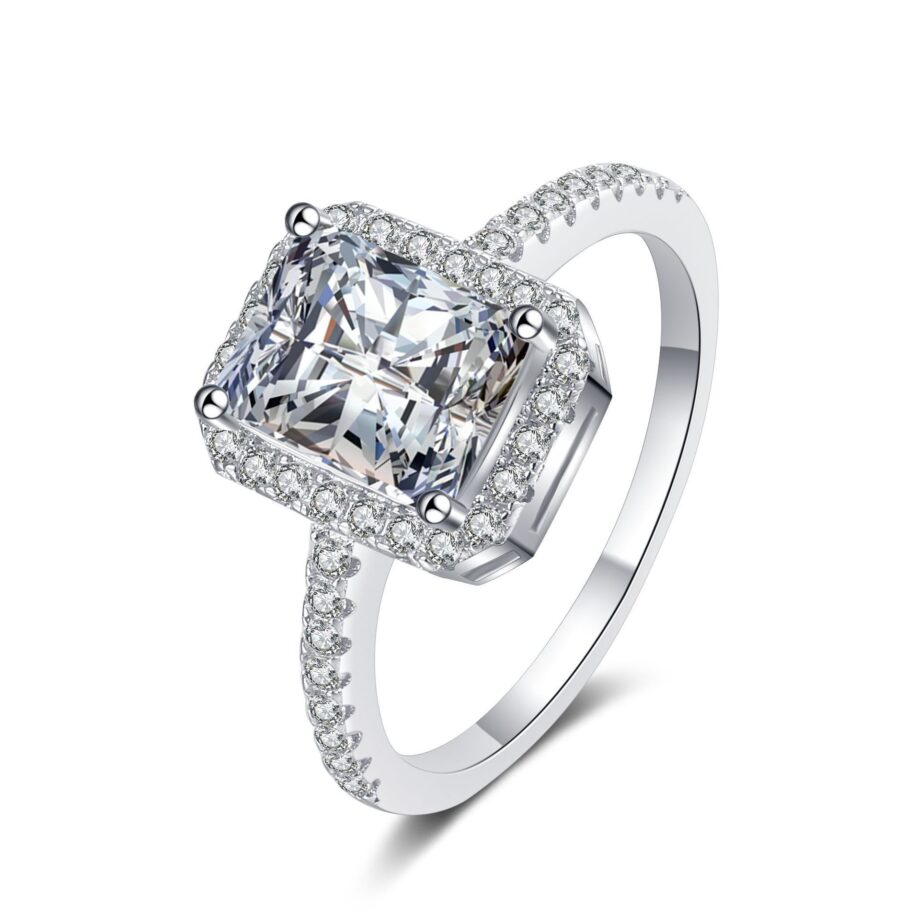 1 Carat Fancy Cut Moissanite Ring - S925 Silver Unique Gemstone Jewelry | Ethical Alternative to Diamonds for Bold Style