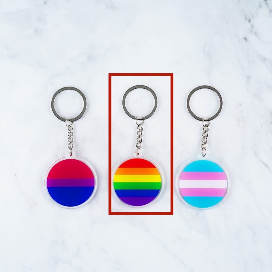 Bisexual Transgender Flag Keyring Pendant - LGBTQ+ Pride Jewelry | Titanium Steel Keychain for Backpacks & Bags