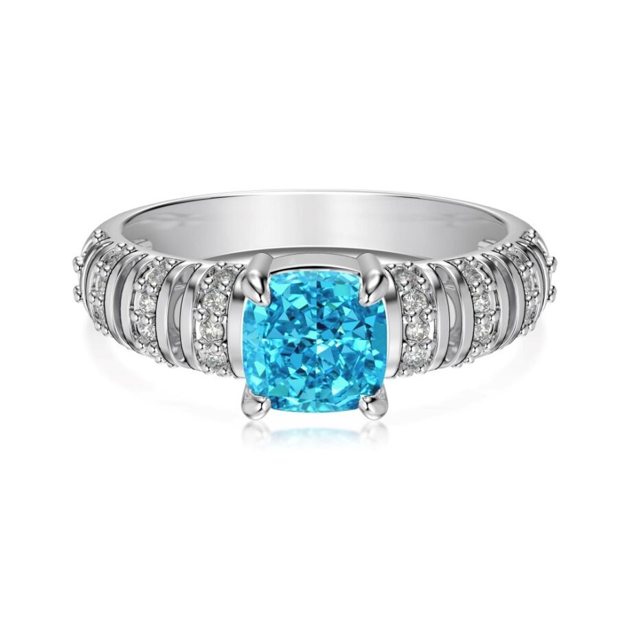 S925 Silver Ice Flower Inlaid Hollow Ring - Elegant Floral Design Jewelry | Unique Botanical Inspired Stackable Band
