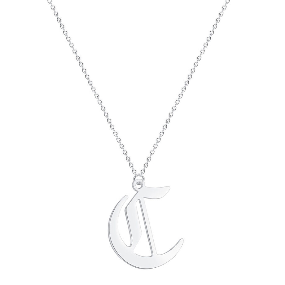 Vintage English Script Pendant Necklace - 18K Gold Romantic Jewelry | Customizable Love Quote Gift