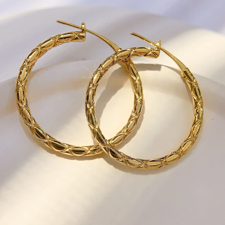 Gold Rhombus Hoops