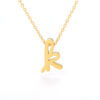Custom Initial Hollow Necklace - 18K Gold Minimalist Pendant | Personalized Jewelry Gift for Birthdays & Anniversaries