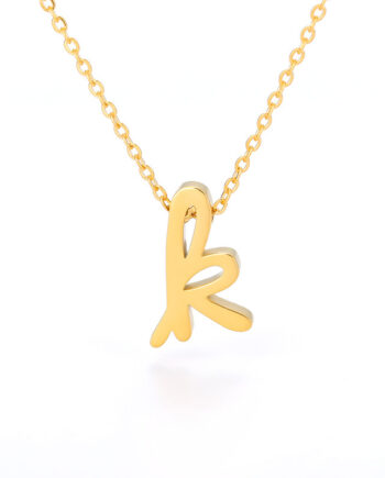 Custom Initial Hollow Necklace - 18K Gold Minimalist Pendant | Personalized Jewelry Gift for Birthdays & Anniversaries
