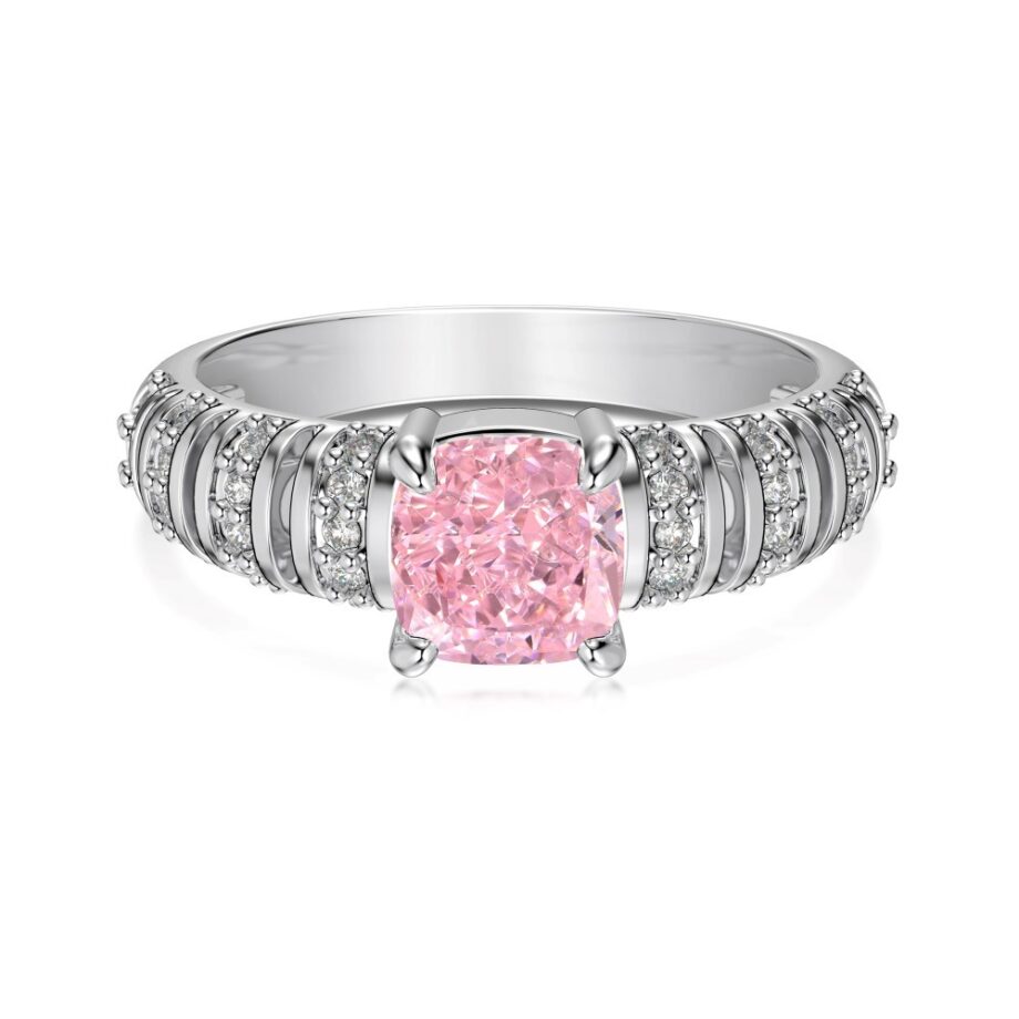 S925 Silver Ice Flower Inlaid Hollow Ring - Elegant Floral Design Jewelry | Unique Botanical Inspired Stackable Band