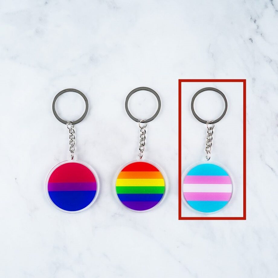 Bisexual Transgender Flag Keyring Pendant - LGBTQ+ Pride Jewelry | Titanium Steel Keychain for Backpacks & Bags