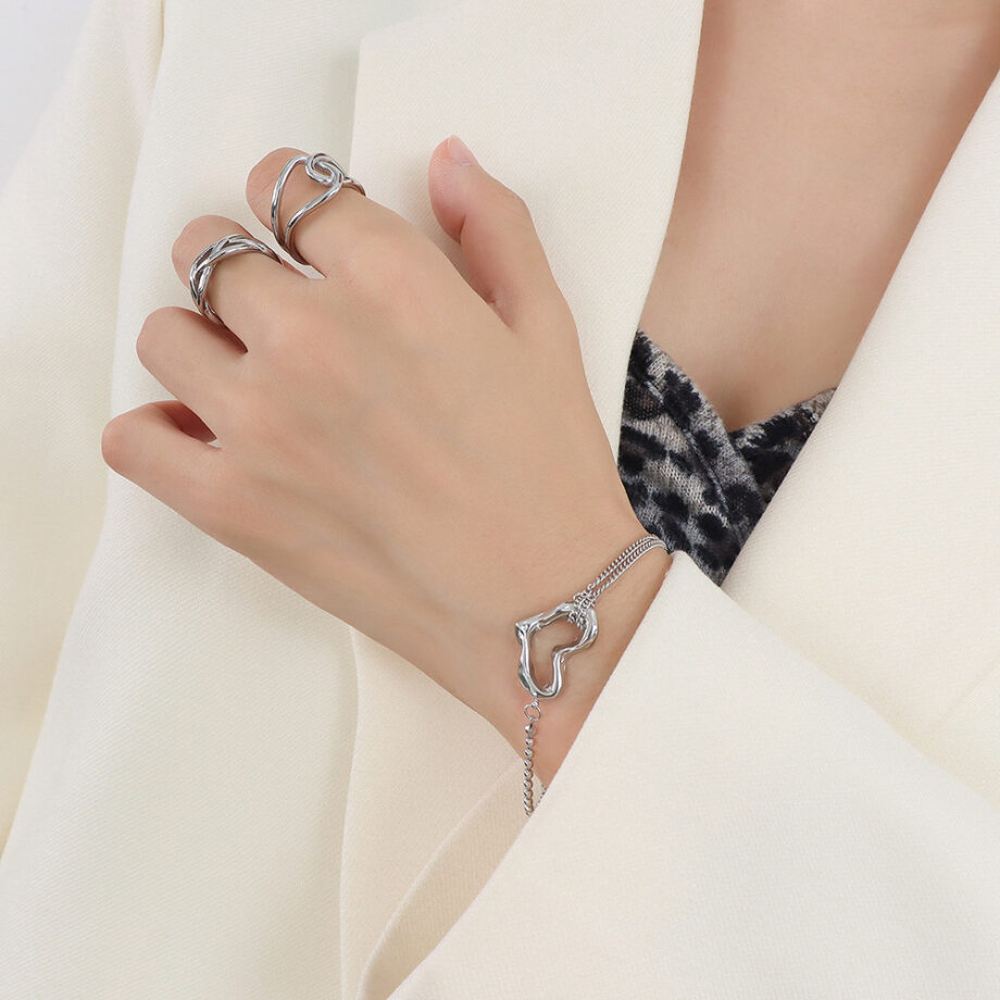 Double-Layer Steel Ball Chain Bracelet - Industrial Unisex Jewelry | Edgy Stackable Cuff for Men & Women