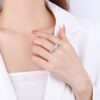 Five-Star Radiant Moissanite Ring - Celestial-Inspired S925 Silver Jewelry | Anniversary Gift for Her