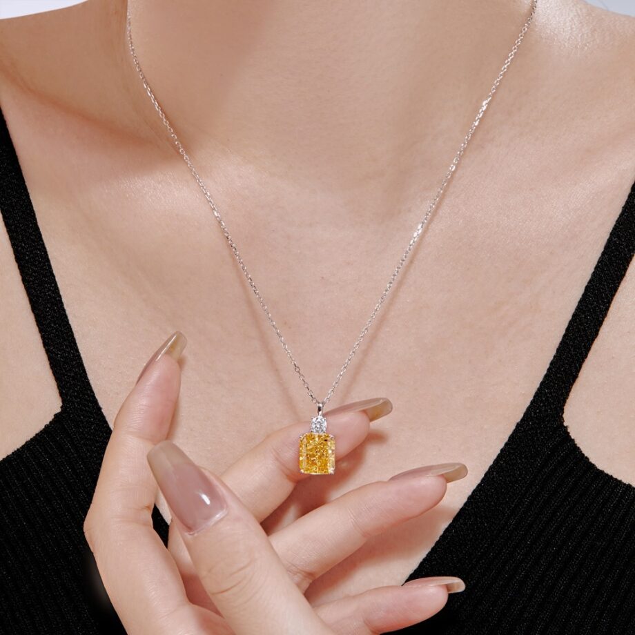 High Carbon Lab-Grown Diamond Necklace - Durable S925 Silver Jewelry | Hypoallergenic Sparkle for Sensitive Skin