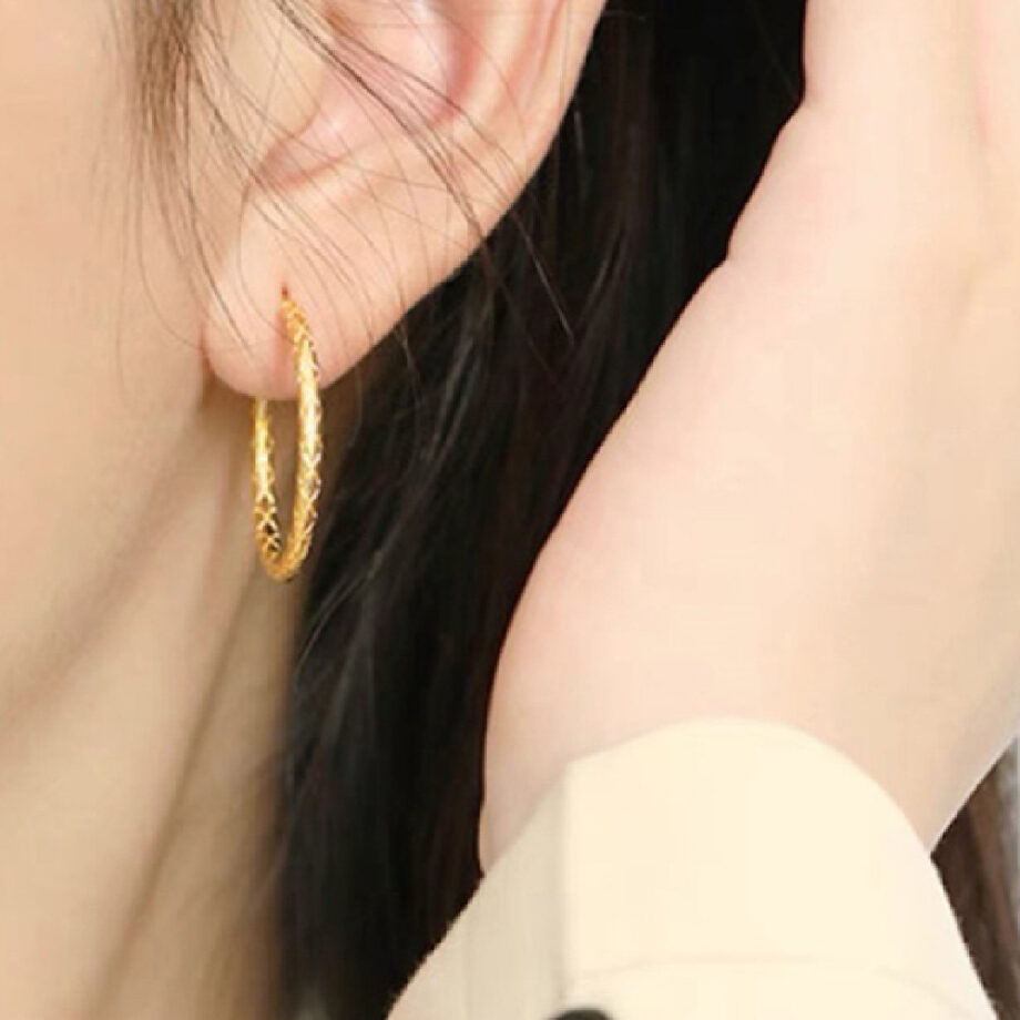 Gold Rhombus Hoops
