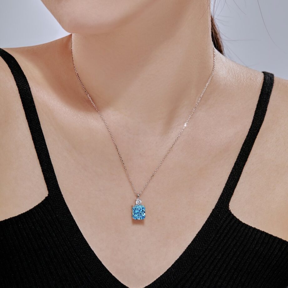 High Carbon Lab-Grown Diamond Necklace - Durable S925 Silver Jewelry | Hypoallergenic Sparkle for Sensitive Skin