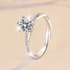 1 Carat Moissanite Solitaire Ring - S925 Silver Minimalist Jewelry | Ethical Everyday Luxury for Sensitive Skin