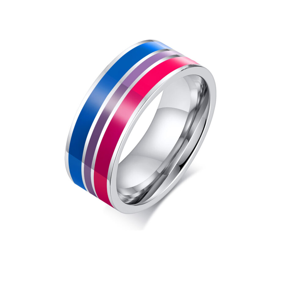 Bisexual Transgender Asexual Pride Ring - Bold LGBTQ+ Identity Jewelry | Titanium Steel Statement Band for Pride