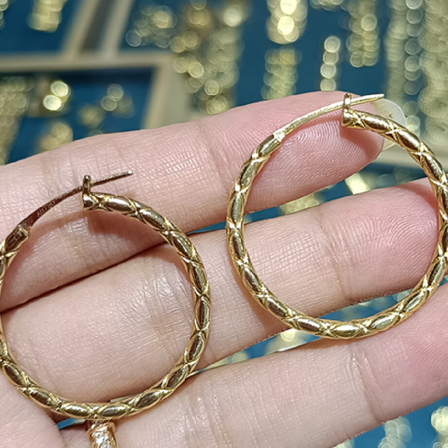 Gold Rhombus Hoops