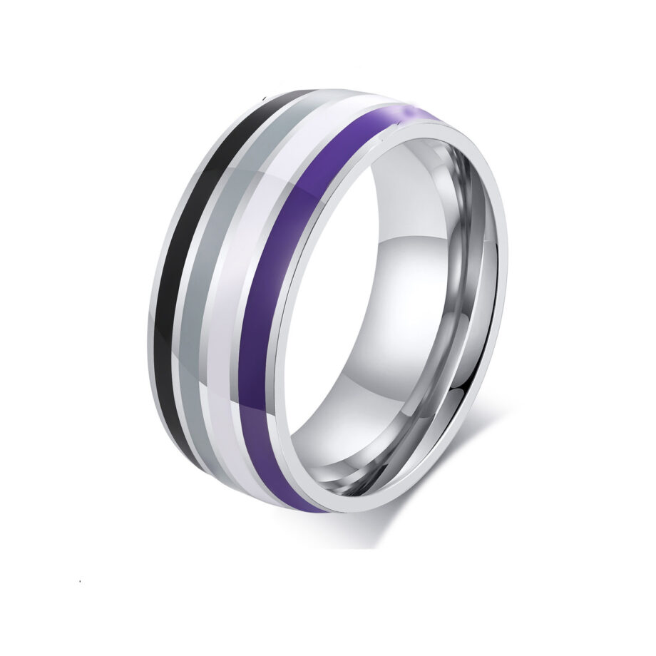 Bisexual Transgender Asexual Pride Ring - Bold LGBTQ+ Identity Jewelry | Titanium Steel Statement Band for Pride