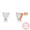 Fire Opal Heart Stud Earrings | 725 Silver Jewelry – Dainty & Handcrafted