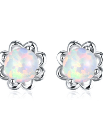 Flower Opal Earrings for Women | 925 Sterling Silver Floral Jewelry – Hypoallergenic & Handcrafted