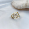 Korean Fairy Core Leaf Ring | Adjustable Open Band – Hypoallergenic S925 Silver Trendy Jewelry