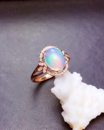 Fire Opal Ring | 18k Gold & S925 Sterling Silver – Hypoallergenic Luxury Jewelry