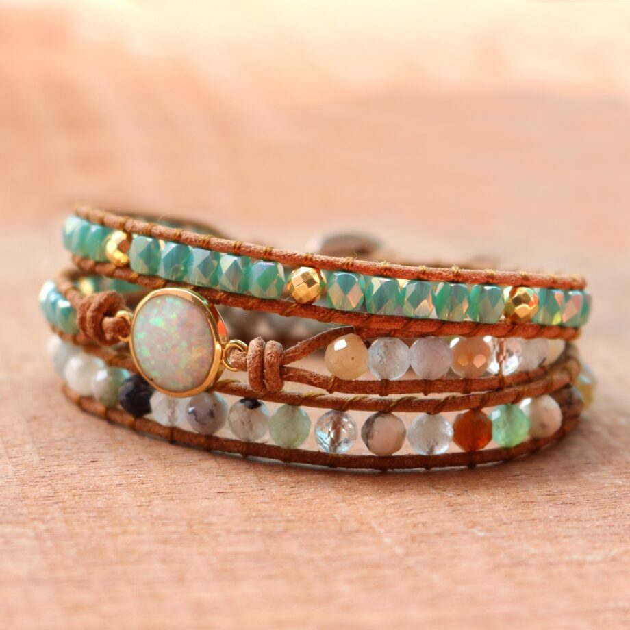 Opal Braided Bracelet | Handcrafted Sterling Silver Boho Jewelry – Hypoallergenic & Adjustable