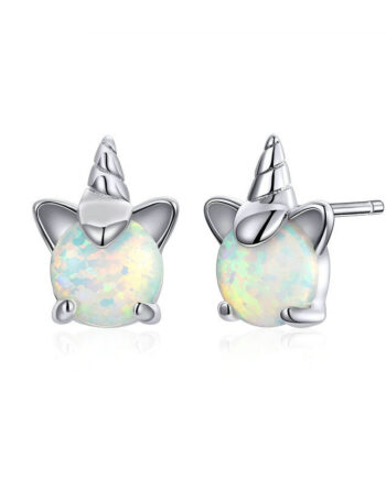 Opal Unicorn Earrings | S925 Silver Mythical Jewelry – Hypoallergenic & Handcrafted