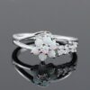 Flower Fire Opal Ring | Vibrant Gemstone Jewelry – Handcrafted Elegance & Hypoallergenic
