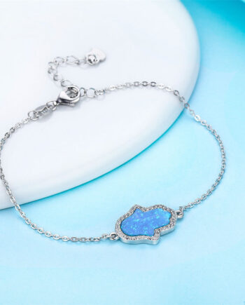 S925 Sterling Silver Opal Bracelet | Hypoallergenic Handcrafted Jewelry – Timeless Elegance