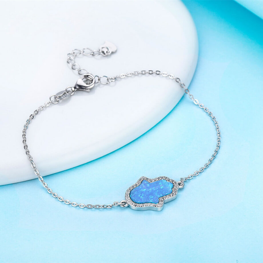 S925 Sterling Silver Opal Bracelet | Hypoallergenic Handcrafted Jewelry – Timeless Elegance