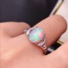Natural Opal 925 Silver Inlaid Ring | Handcrafted Gemstone Jewelry – Hypoallergenic & Ethical