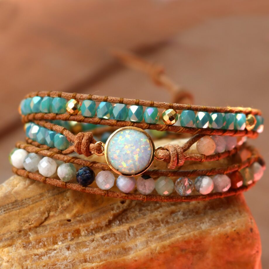 Opal Braided Bracelet | Handcrafted Sterling Silver Boho Jewelry – Hypoallergenic & Adjustable