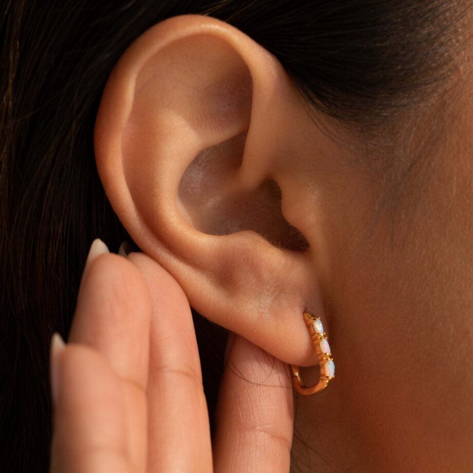 Retro Hipster Opal Earrings | Vintage-Inspired Natural Opal Jewelry – 925 Silver Boho Style
