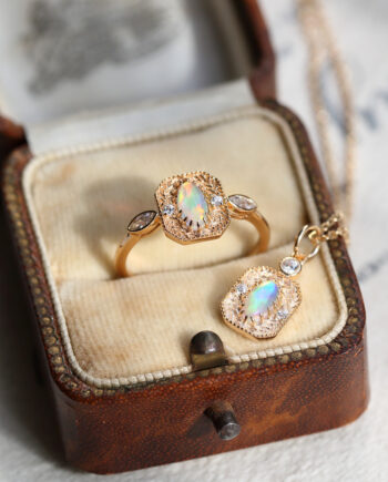 S925 Silver Wheat Ear Opal Ring | Light Luxury Jewelry – Hypoallergenic & Handcrafted