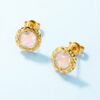 Simple Opal Earrings | 925 Silver & 10k Gold – Hypoallergenic Timeless Elegance