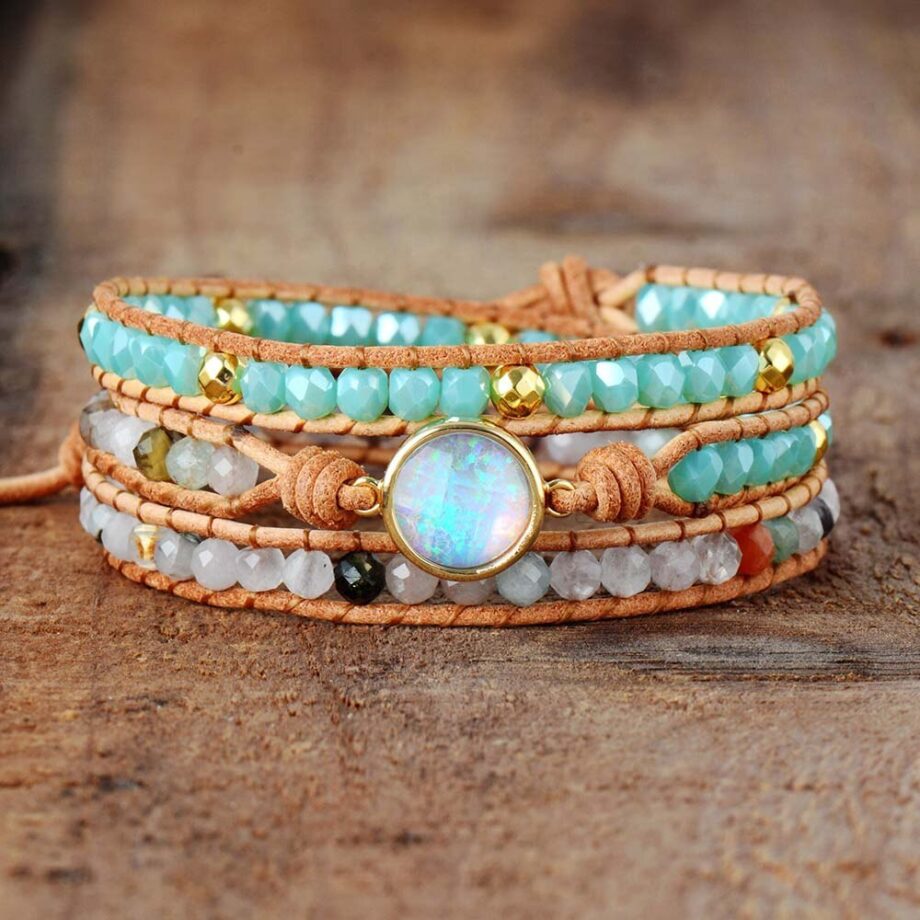 Opal Braided Bracelet | Handcrafted Sterling Silver Boho Jewelry – Hypoallergenic & Adjustable